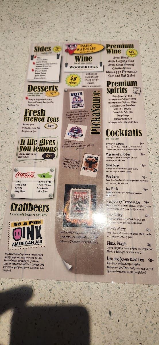 Park Avenue BBQ Grille Menu - Image 2